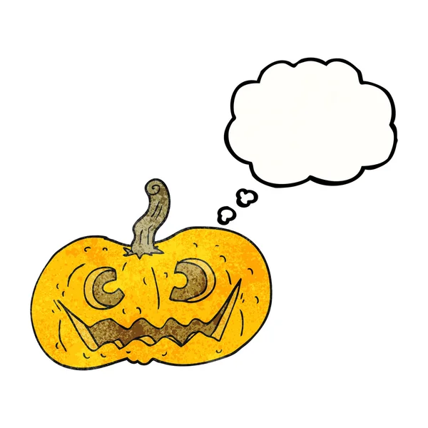 バブル テクスチャを考えた漫画のハロウィンかぼちゃ — ストックベクタ