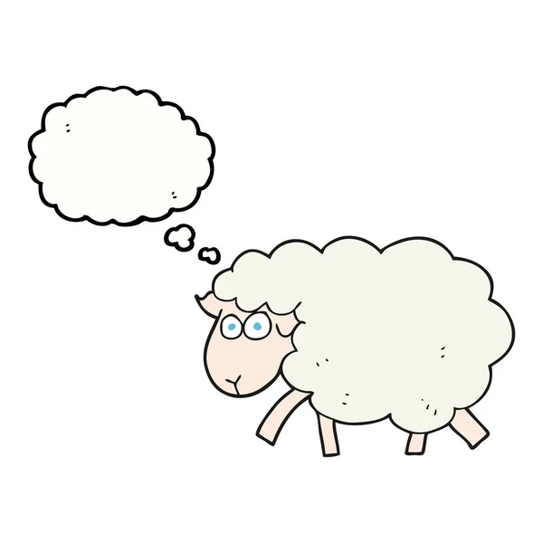 Thought bubble cartoon sheep — Stock Vector