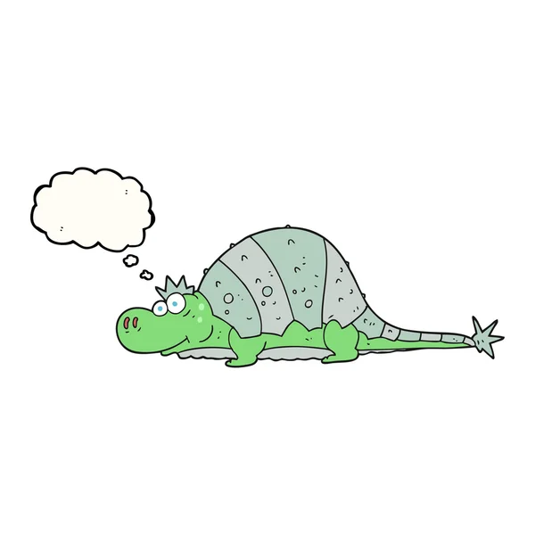 Dinosauro cartone animato bolla pensiero — Vettoriale Stock