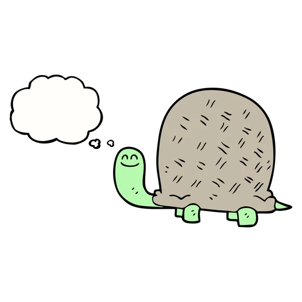 Pensiero bolla cartone animato tartaruga — Vettoriale Stock