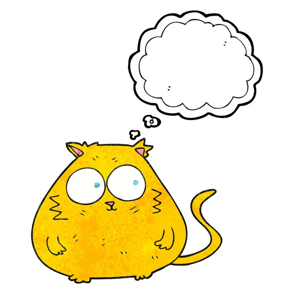 Мыльный пузырь текстурированный мультяшный жирный кот — стоковый вектор