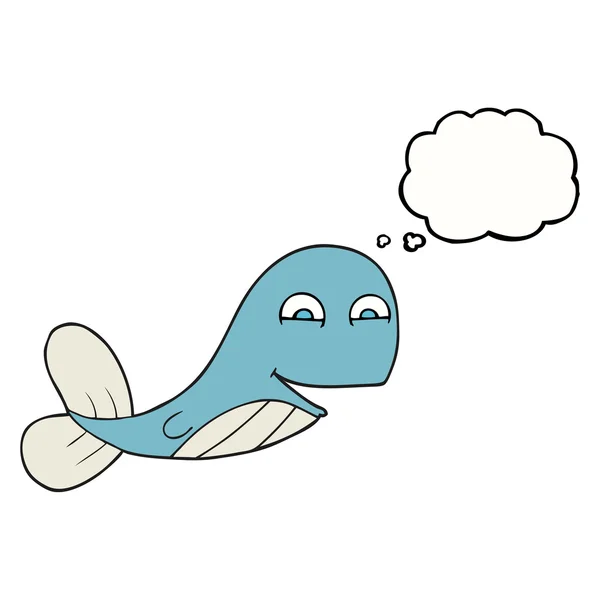 Thought bubble cartoon whale — Stock Vector