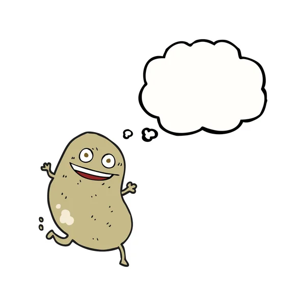 Pensiero bolla cartone animato patata in esecuzione — Vettoriale Stock