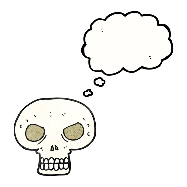 Pensamento bolha texturizado desenho animado crânio — Vetor de Stock