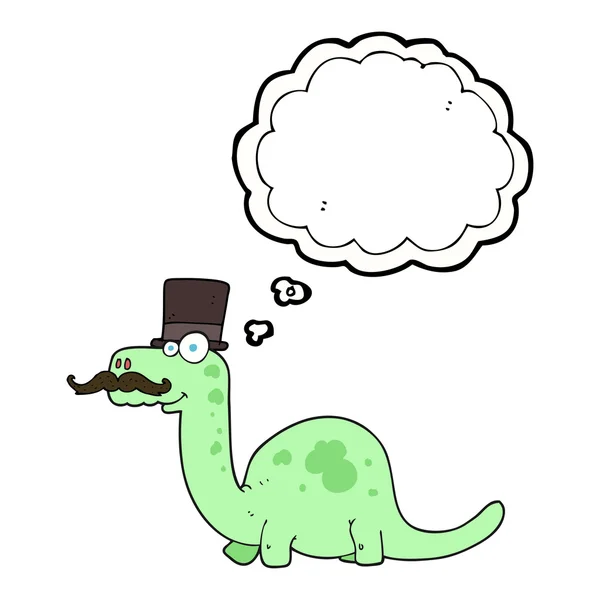 Gedankenblase Cartoon posh Dinosaurier — Stockvektor