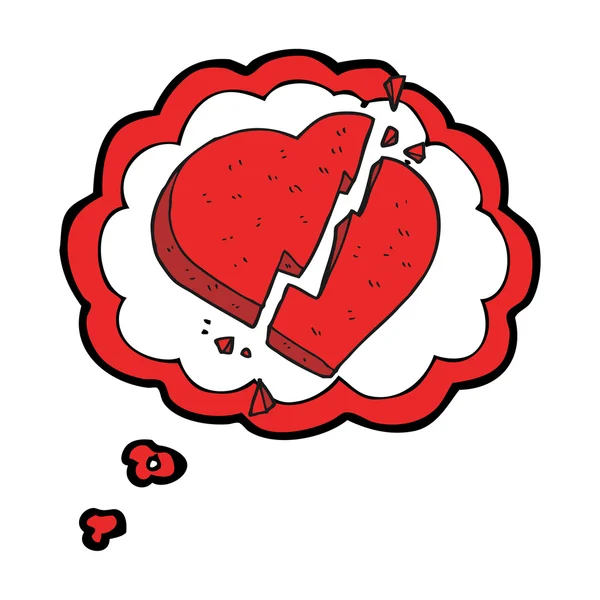 Dacht dat bubble cartoon gebroken hartsymbool — Stockvector