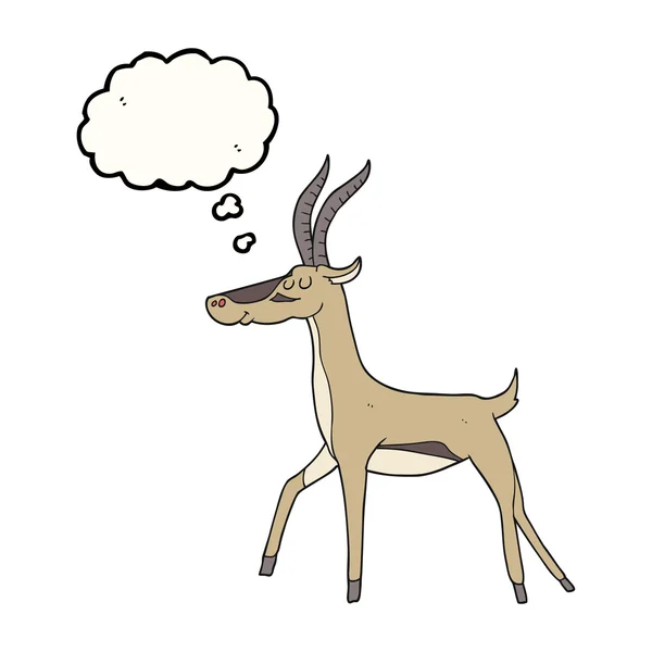 Pensée bulle dessin animé gazelle — Image vectorielle