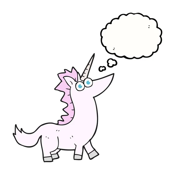 Pikiran kartun gelembung unicorn - Stok Vektor
