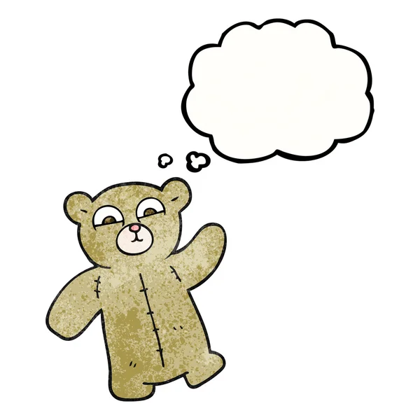 Thought bubble textured cartoon teddy bear — Stock Vector