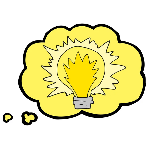 Thought bubble cartoon light bulb — Stock Vector