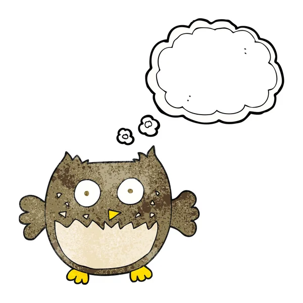 Thought bubble textured cartoon owl — Stock Vector