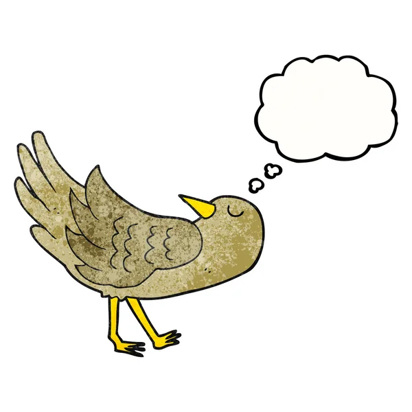 Мысленный пузырь текстурированная мультяшная птица — стоковый вектор