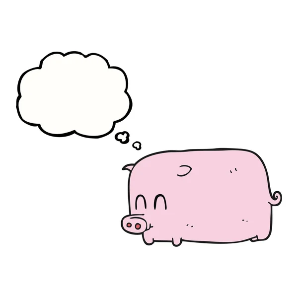 Pensée bulle dessin animé cochon — Image vectorielle
