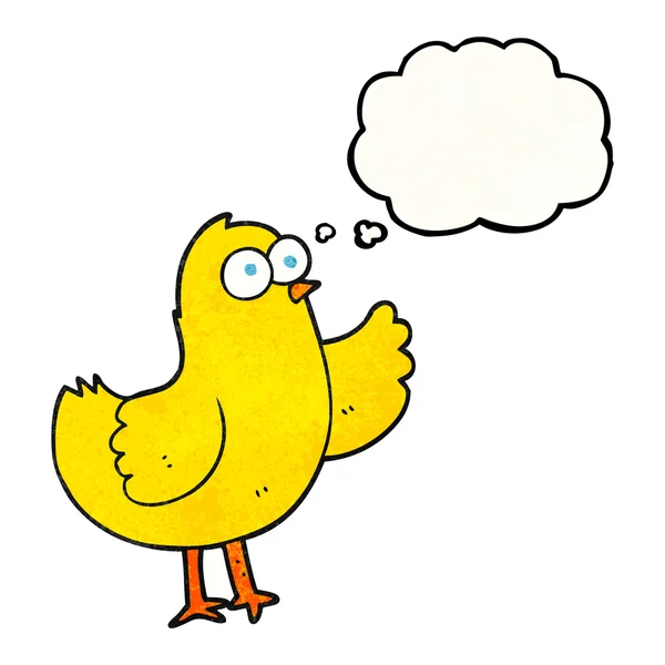 Bolla pensiero strutturato uccello cartone animato — Vettoriale Stock