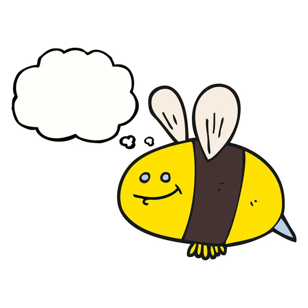 Pensée bulle dessin animé abeille — Image vectorielle