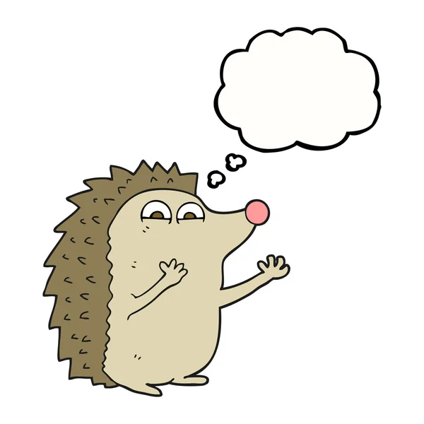 Thought bubble cartoon cute hedgehog — Stock Vector