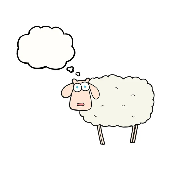 Gedachte zeepbel cartoon schapen — Stockvector