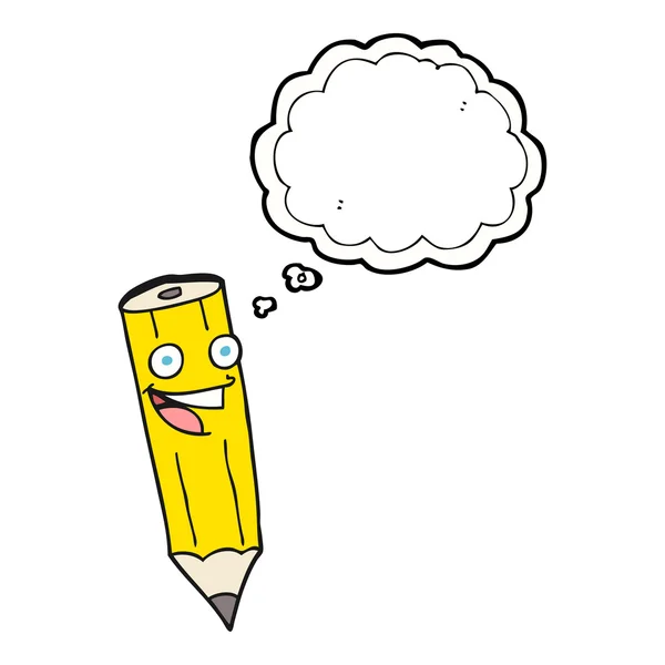 Ευτυχισμένος σκέψης φούσκα σκίτσο μολύβι — Διανυσματικό Αρχείο