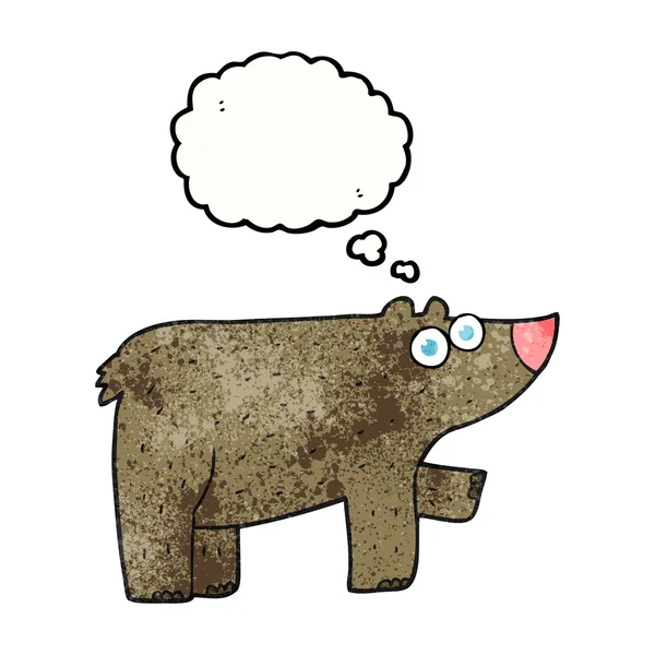 Thought bubble textured cartoon bear — Stock Vector