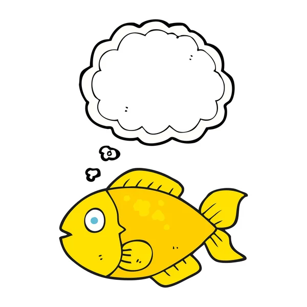 Thought bubble cartoon fish — Stock Vector