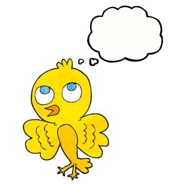 düşünce dokulu kabarcık karikatür kuş