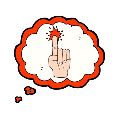 kabarcık karikatür işaret eden bir ele düşündüm