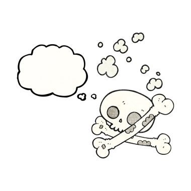 çizgi film eski kemik yığını düşünce balonu dokulu