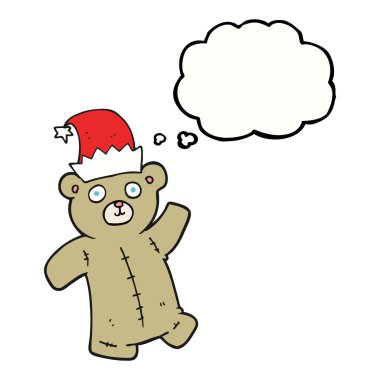 kabarcık karikatür ayıcık Noel şapka takıyor sanıyordum