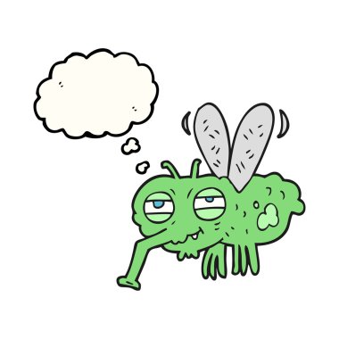 düşünce kabarcık karikatür sinek