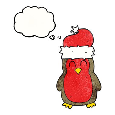 düşünce bubble dokulu karikatür Noel robin