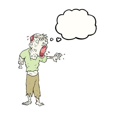 düşünce kabarcık karikatür zombi