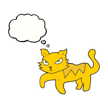 düşünce kabarcık karikatür kedi