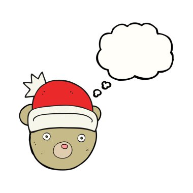 kabarcık karikatür ayıcık Noel şapka takıyor sanıyordum