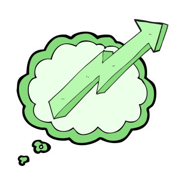 trend yukarı kabarcık karikatür ok düşündüm