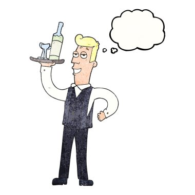 kabarcık dokulu karikatür garson sanıyordum