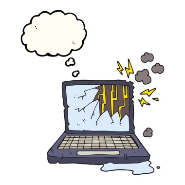 kabarcık karikatür kırık bilgisayar sanıyordum