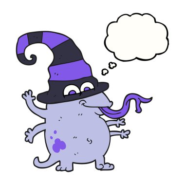 düşünce balonu Cadılar Bayramı uzaylı karikatür