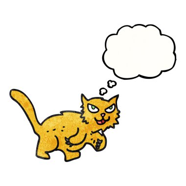 kabarcık dokulu karikatür kedi sandım