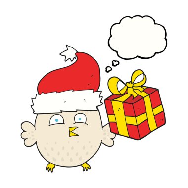 düşünce balonu karikatür Noel baykuş