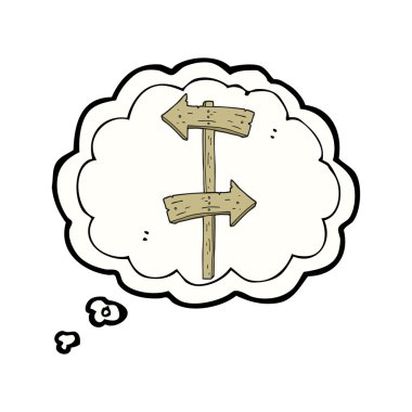 kabarcık karikatür ahşap yön işareti sanıyordum