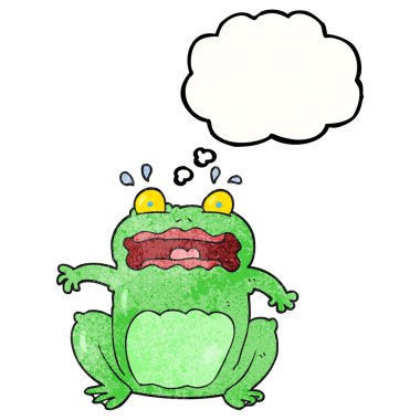 kabarcık dokulu karikatür komik korkmuş kurbağa sandım