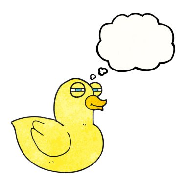 düşünce balonu karikatür komik lastik ördek dokulu