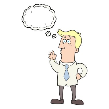 düşünce kabarcık karikatür işadamı