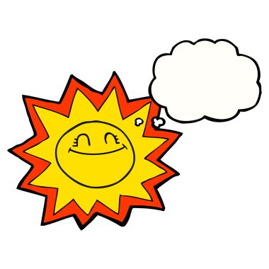 mutlu düşünce kabarcık karikatür güneş