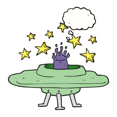 düşünce kabarcık karikatür uçan daire