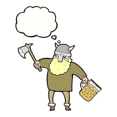 düşünce kabarcık karikatür viking sarhoş