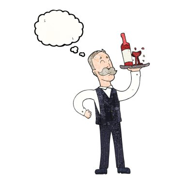 kabarcık dokulu karikatür garson sanıyordum