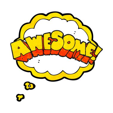 düşünce balonu karikatür kelime awesome dokulu