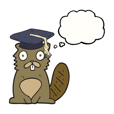 düşünce kabarcık karikatür kunduz mezunu