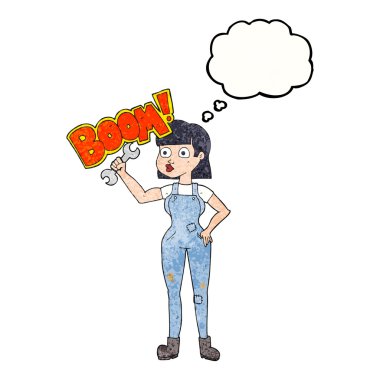 kabarcık dokulu karikatür mekanik kadın sanıyordum